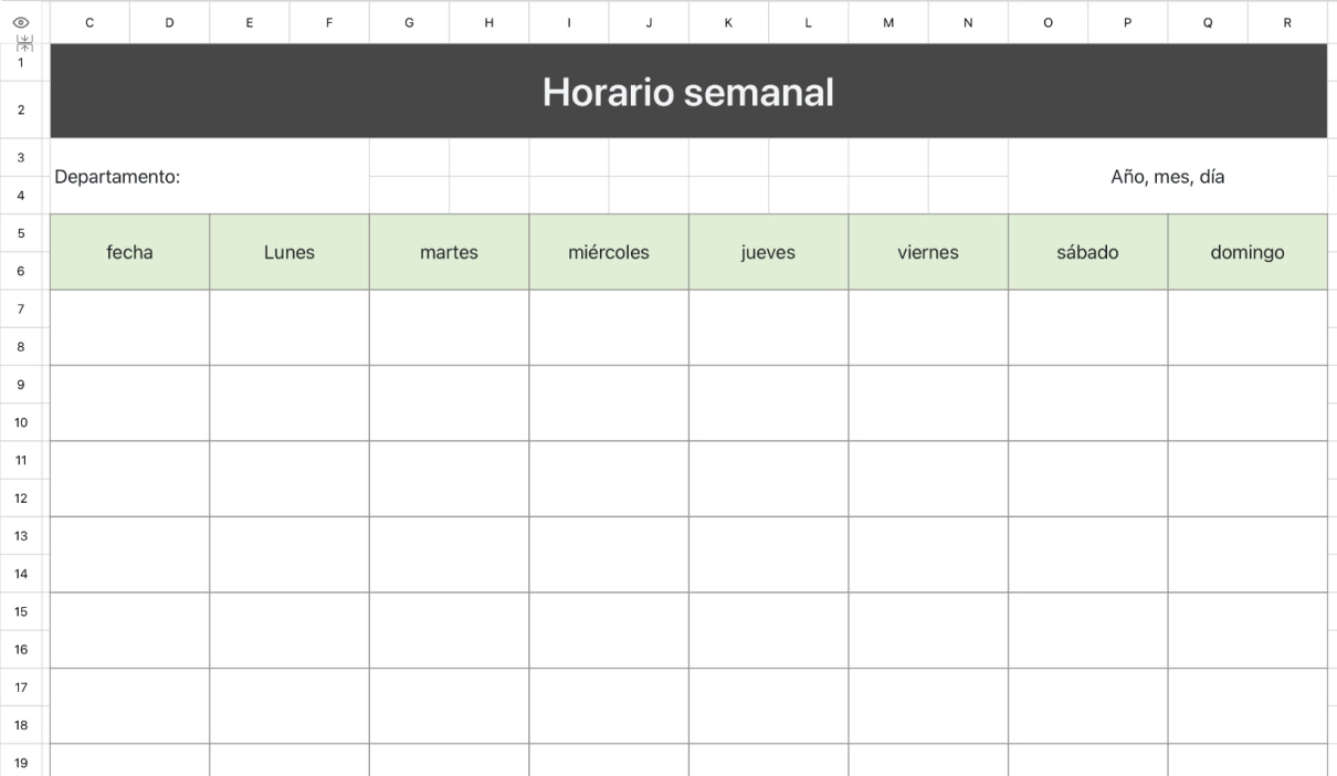 Horario semanal